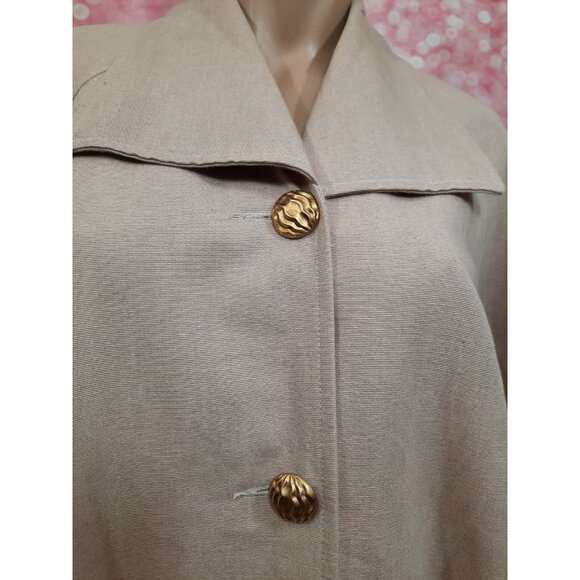 Vintage Fairy Boho Romantic Jacket Long Coat Womens M Beige Tree Floral Artsy - Picture 7 of 13